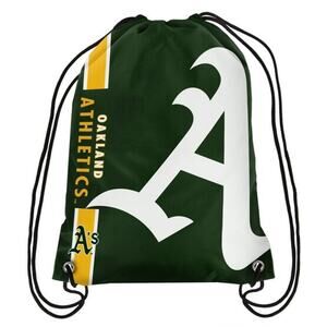Oakland Athletics Side Stripe Drawstring New Green Retro Backpack Retro Big Logo